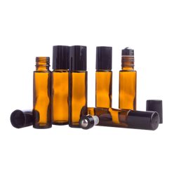   Borostyán görgős palackok 6 db-os csomag, Amber Roller Bottles