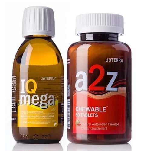 IQ Mega tekutý doplnok stravy omega-3 150 ml + A2z žuvacie