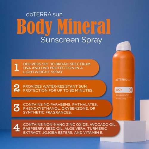 doTerra Sun ásványi fényvédő spray testre 150 ml, sun Body Mineral Sunscreen Spray